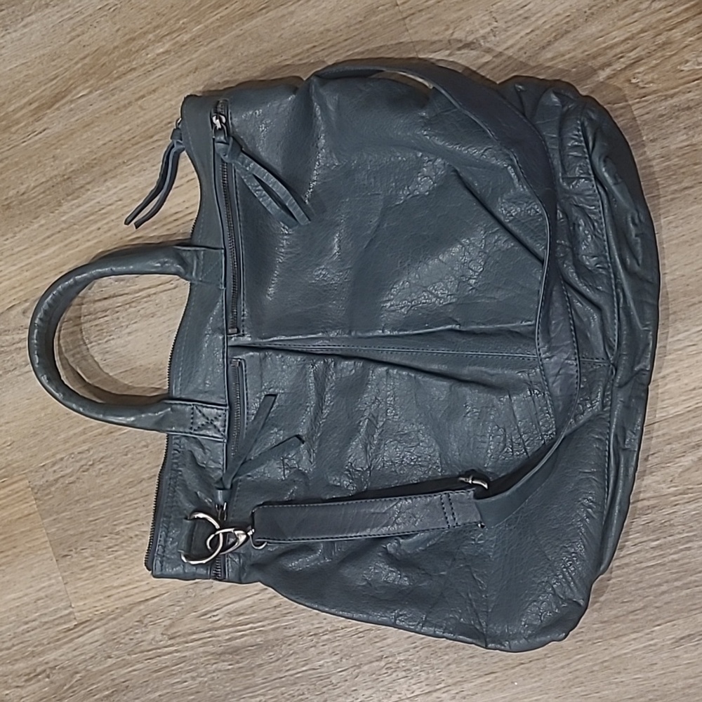 Dark teal Crate and Barrel Tote